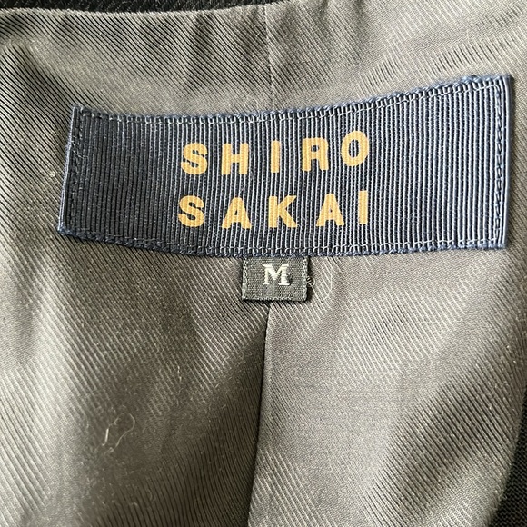 Shiro Sakai Wool Asymetric Placket Tailored Mixed Media Japan Blazer Coat Jacket - Picture 9 of 11